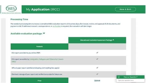 add credentials  wes application    review