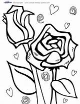 Coloring Roses Printable Red Valentine Pages Printables Coolest Rose Choose Board Crafts Valentines sketch template