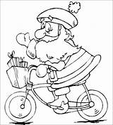 Coloriage Craciun Colorat Pere Papai Velo Natale Babbo Colorare Bicicleta Kerstman Joyeux Christmas Pintar Disegno Nostime Riscos Kerst Felicitari Colorier sketch template