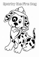 Dog Coloring Fire Pages Sparky Dalmatian Safety Clip Printable Fireman Color Kids Week Prevention Colouring Sheets Firefighter Clipart Hat Dalmation sketch template