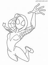 Gwen Stacy Colouring Hero sketch template