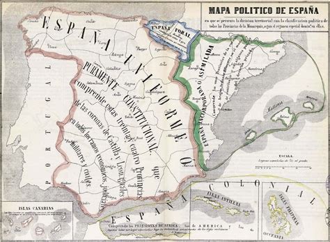 Retratos De La Historia Mapa PolÍtico De EspaÑa En 1852