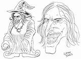 Witch Drawing Hag Old Witches Sketch Tully Wayne Horror sketch template