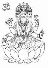 Brahman Brahma Hinduism sketch template