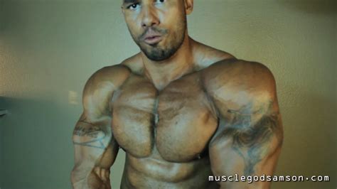 epic bodybuilder flexing muscle god samson episode  youtube