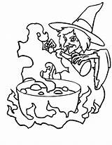 Witch Malefic Preparing Potion Coloring Pages sketch template