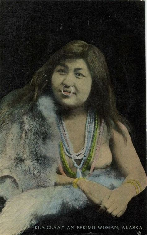 alaska native nude eskimo woman kla claa nose piercing necklace