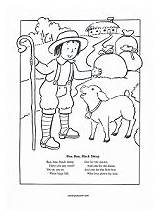 Baa Sheep Lyrics Coloring sketch template