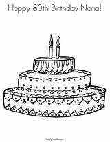 Coloring Birthday 80th Happy Nana Favorites Login Add Cursive Twistynoodle Cake sketch template