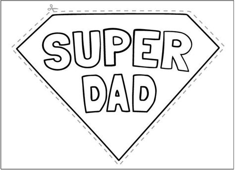 fathers day printable super dad  colouring  card printable