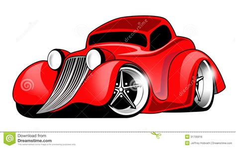 Red Hot Rod Cartoon Illustration Stock Illustration