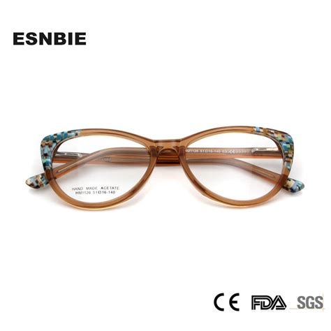 buy esnbie acetate fashion cat eye optical glasses