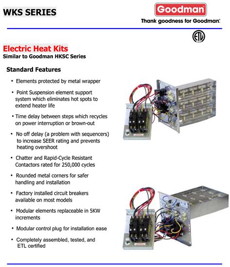 heating cooling air  kw heat strip   goodmanamana hksx  hvac parts accessories
