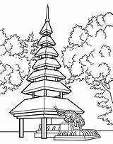 Pagoda Drawing Japanese Chinese Coloring Garden Pages Gardens Bridge Drawings Kids Cartoon Floating Cartoons Color Getdrawings Colors Choose Board sketch template