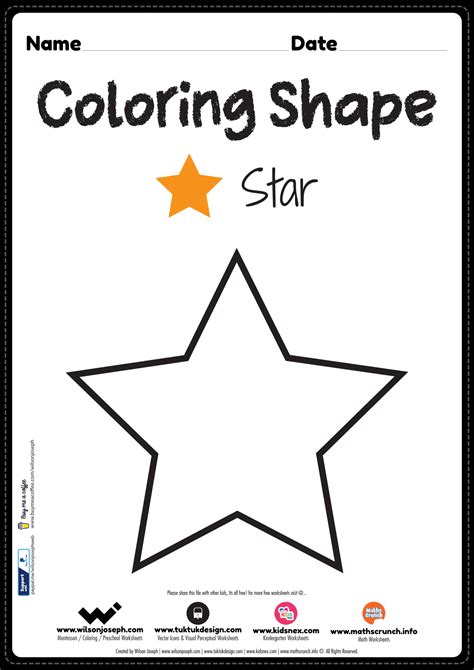 star coloring page  printable   kindergarten
