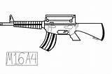 M16 Pages Sketch Gun Drawing Draw Coloring Queeky Template Ar sketch template