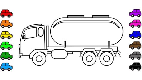 oil truck coloring pages learn colors  kids  car  truck colou