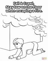 Fire Coloring Safety Pages Under Smoke Crawl Low Printable Fall Kids Drawing Birijus sketch template