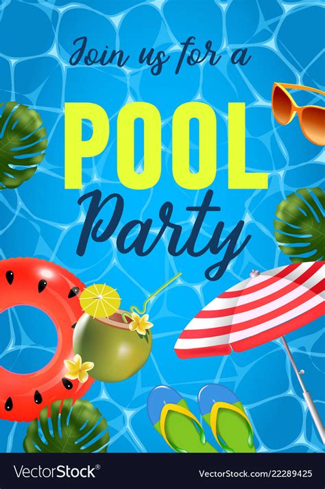 Pool Party Invitation Top Royalty Free Vector Image