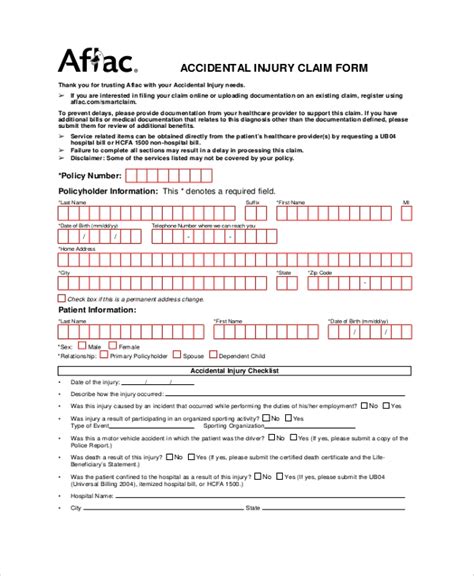 sample aflac claim forms   claimformsnet