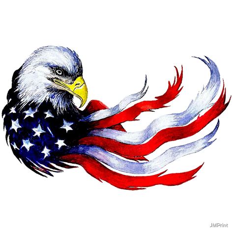july patriotic eagle design flag usa sticker  jmprint