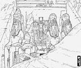 Abu Simbel Para Colorear Egypt Dibujo Coloring Monumentos Egipto Dibujos Templos Colorir Temples Pintar Antiguas Egipcia Guardado Desde sketch template