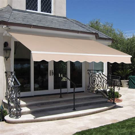 xtremepowerus polyester retractable standard patio awning reviews wayfair