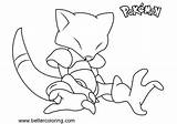 Abra Coloring Pokemon Pages Printable Kids Color sketch template