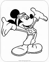 Mickey Coloring Mouse Pages Pilot Disneyclips Occupations sketch template