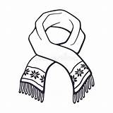 Scarf Clipart Winter Outline Drawing Illustration Hand Vector Doodle Weather Drawn Cold Snowflake Christmas Clothing Pattern Wool Clip Made Outlines sketch template