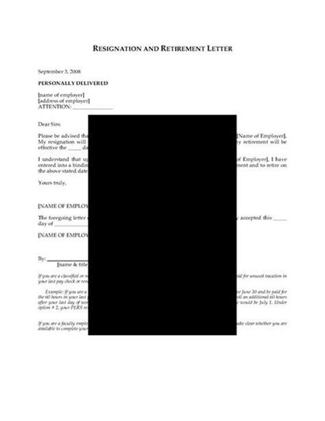 letter  intent  resign  retire legal forms  business