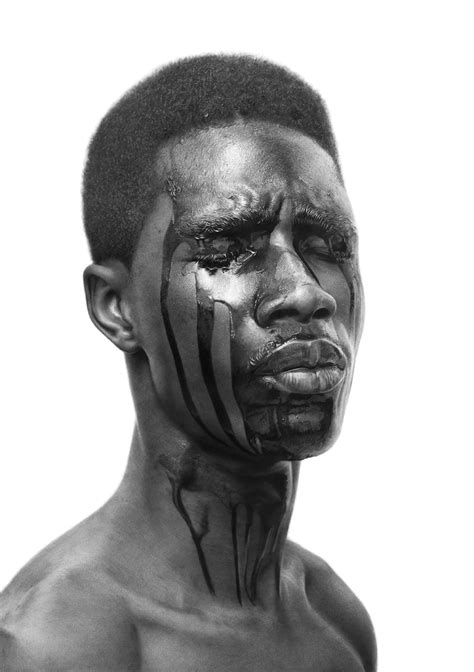 hyperreliastic pencil drawings  surreal portraits  black people