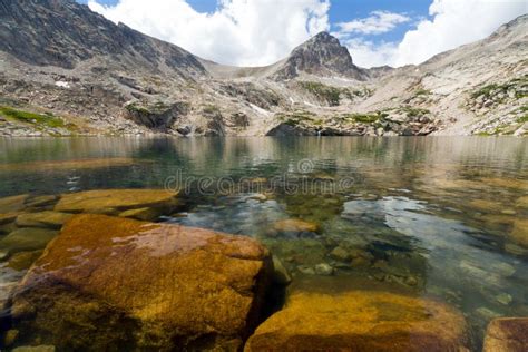 clear mountain lake landscape stock photo image  divide natural