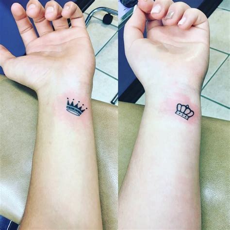 Matching Couple S Tattoo Tattoo Designs Wrist Crown Tattoos For