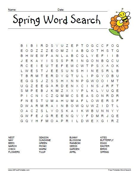 april coloring pages word searches