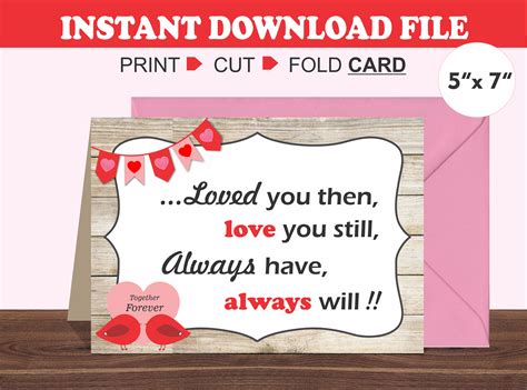 printable valentines day card romantic card husband etsy