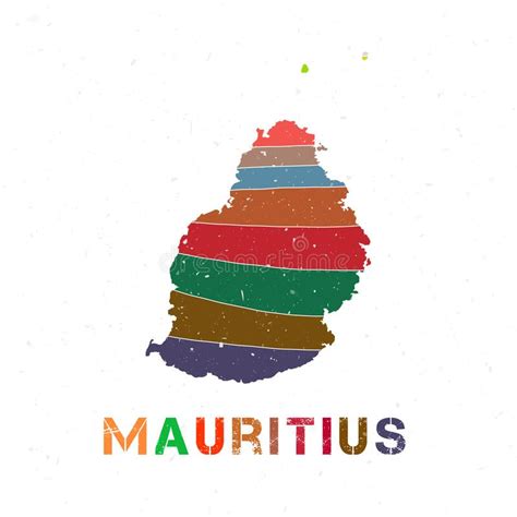 mauritius map design stock vector illustration  bright