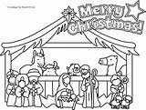 Nativity Printable Getdrawings Scene Getcolorings sketch template