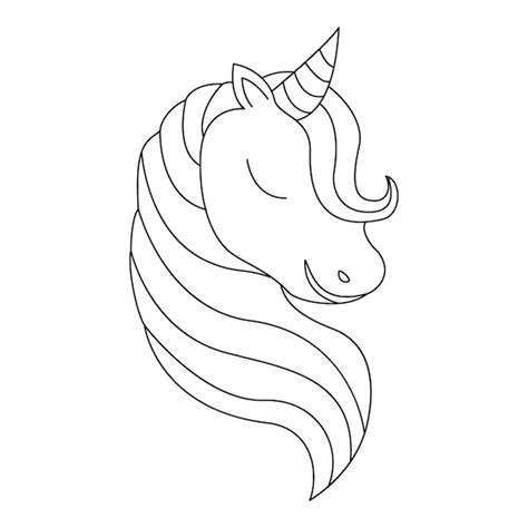 premium vector cute unicorn head illustration  coloring pages