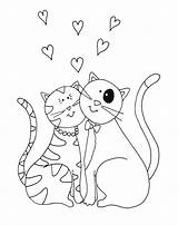 Valentine Coloring Cats Pages Cat Stamps Digi Stamp Digital Dearie Dolls Valentines Color Digistamps Coloriage Dessin Colorier Printable Cards Enfant sketch template