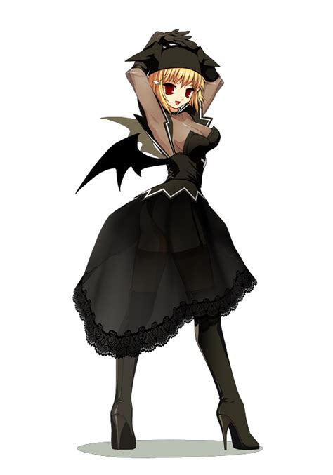 safebooru bb blonde hair boots breasts cleavage demon girl elbow gloves female garter belt