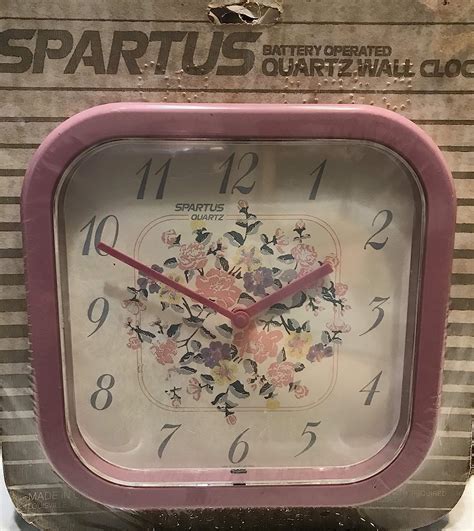 amazoncom spartus corporation lance floral battery operated quartz wall clock home kitchen