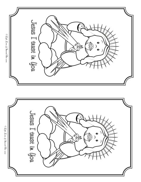 life love sacred art  divine mercy coloring page