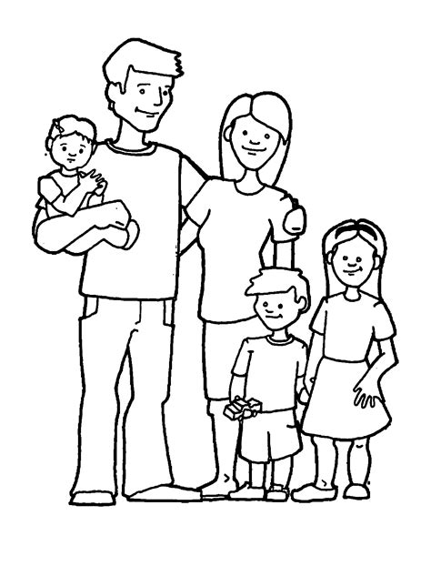 clipart colouring family pictures  cliparts pub