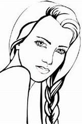 Face Coloring Pages Female Stencils Faces Girl Drawing Woman Printable Outline Pyrography Drawings Stencil Women Template Color Tradebit Sketches Sketch sketch template