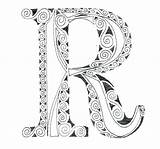 Letters Illuminated Pages Coloring Alphabet Daily Getcolorings sketch template