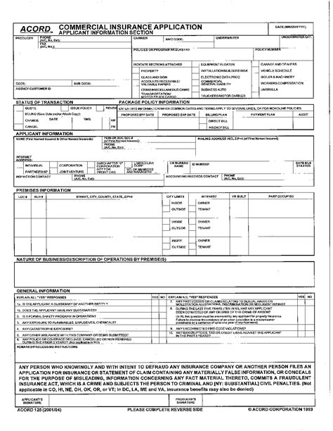 printable acord  sample forms  document templates  submit images