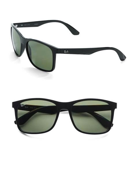 ray ban 57mm tortoise shell sunglasses in black for men lyst