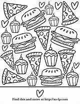 Coloring Food Pages Printable Summer Kids Protein Color Junk Sheets Cute Xo Book Break Fall Lp Print Printables Pizza Adults sketch template