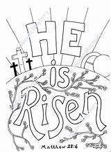 Risen Easter Matthew sketch template
